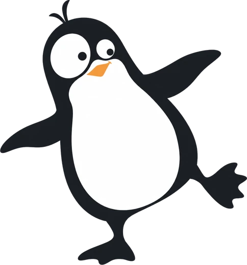 Pinguin Pino winkt